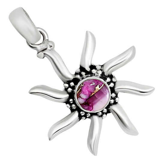 Sun - Kingman Pink Dahlia Turquoise Pendant P-1263 SDP158698