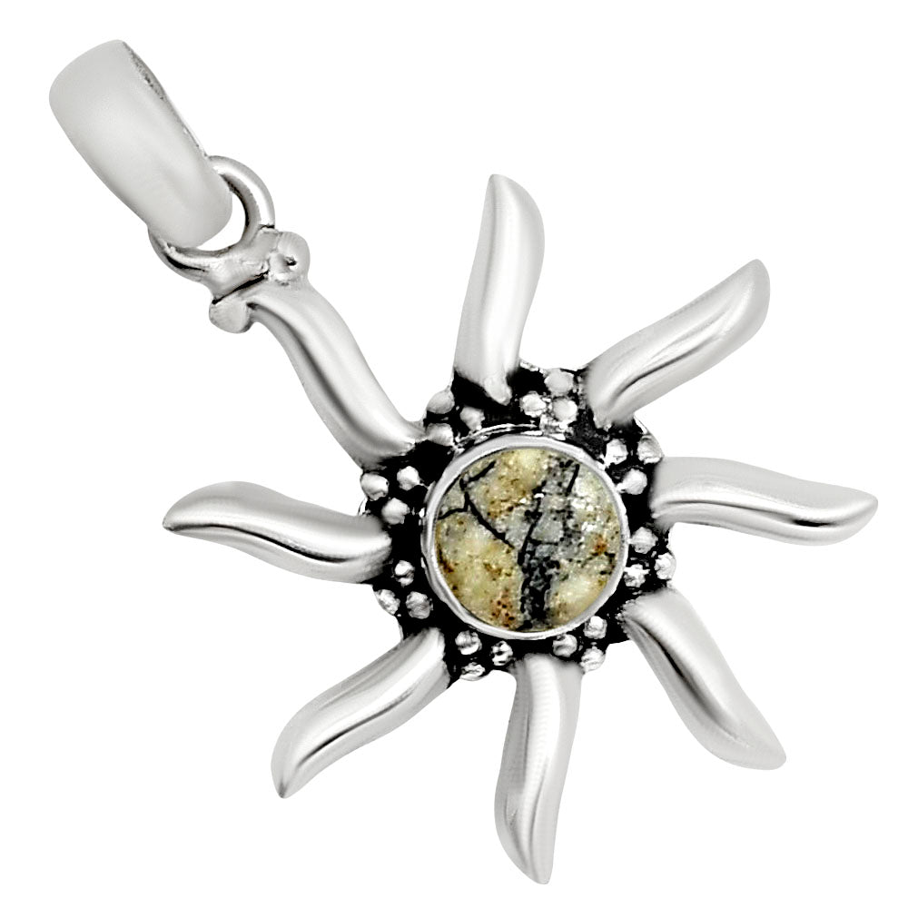 Sun - Authentic White Buffalo Turquoise Nevada Pendant P-1263 SDP158700