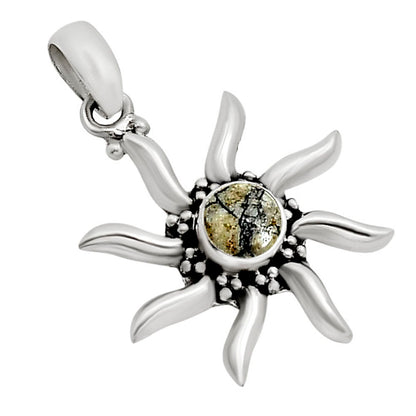 Sun - Authentic White Buffalo Turquoise Nevada Pendant P-1263 SDP158700