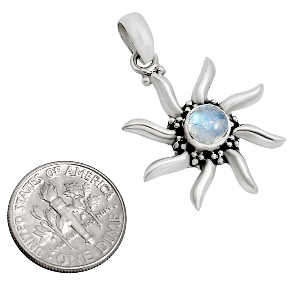 Sun - Rainbow Moonstone Pendant P-1263 SDP158707
