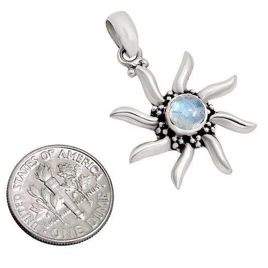 Sun - Rainbow Moonstone Pendant P-1263 SDP158707