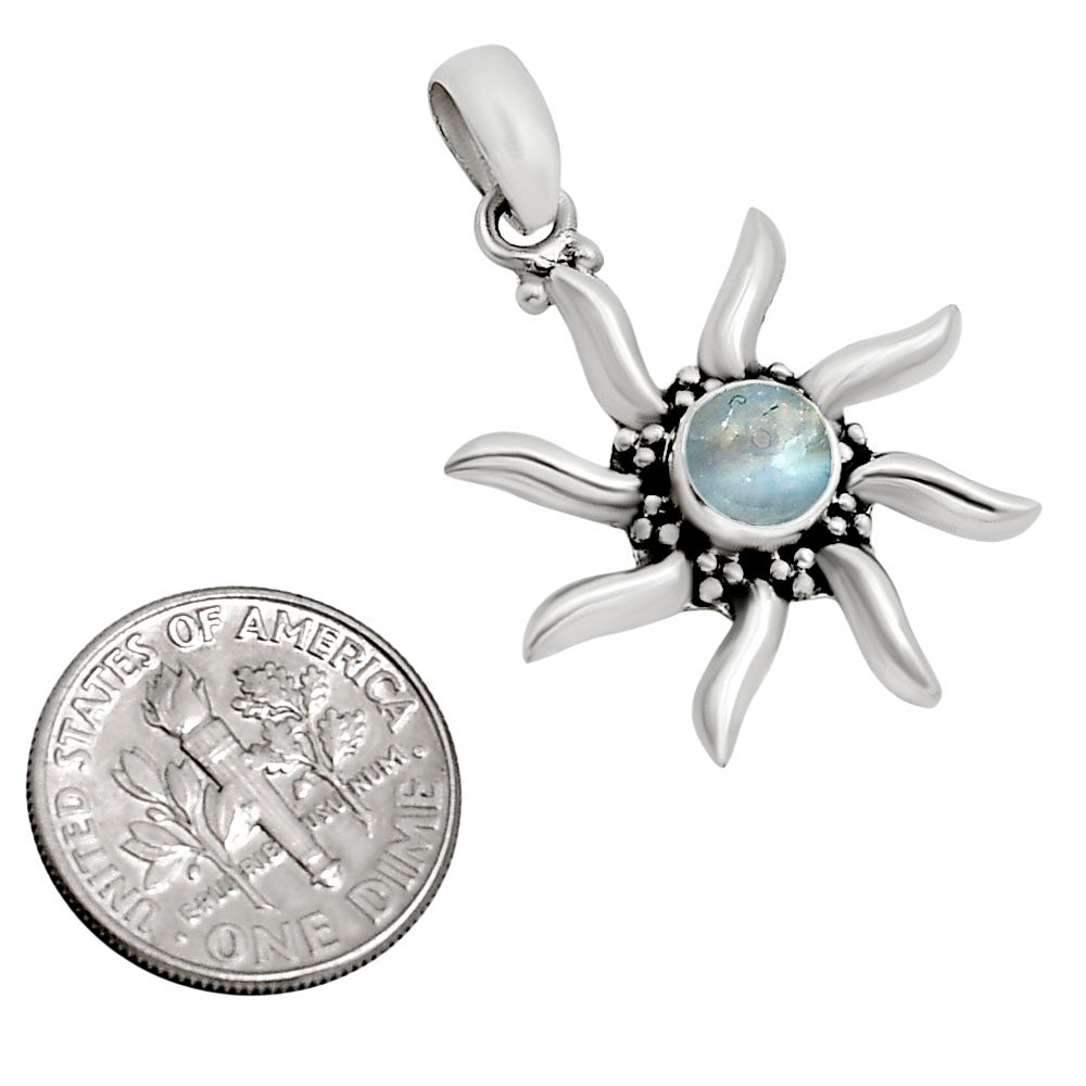 Sun - Rainbow Moonstone Pendant P-1263 SDP158708