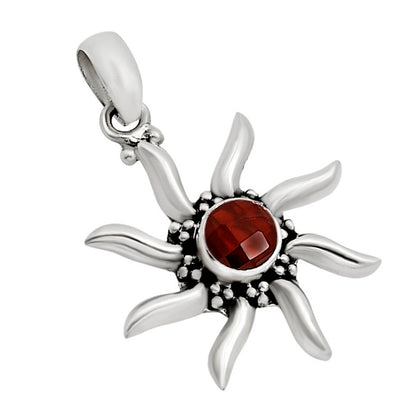 Sun - Hessonite Garnet Checker Pendant P-1263 SDP158715