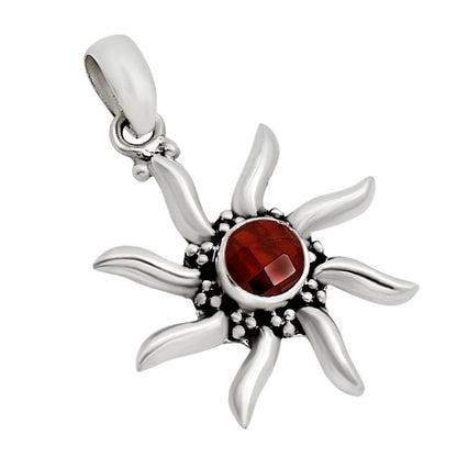 Sun - Hessonite Garnet Checker Pendant P-1263 SDP158720