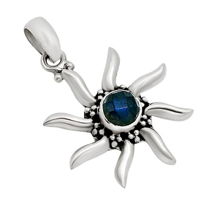 Sun - Blue Labradorite Checker Pendant P-1263 SDP158745