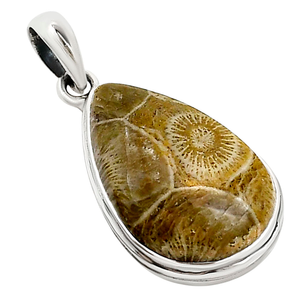 Flower Fossil Coral Pendant P-1124 SDP158764