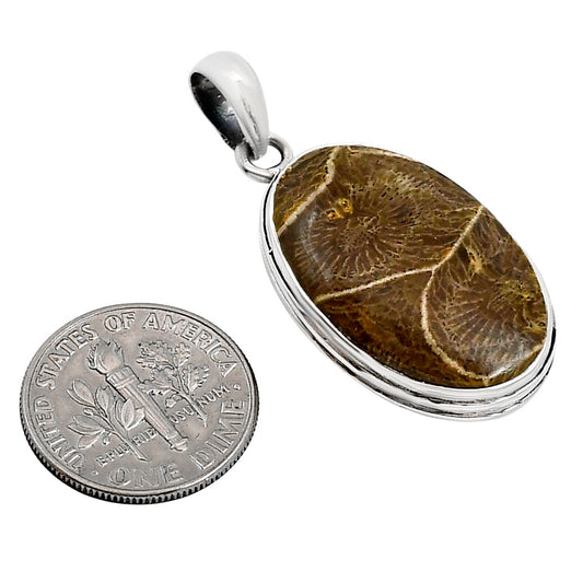 Flower Fossil Coral Pendant P-1124 SDP158766