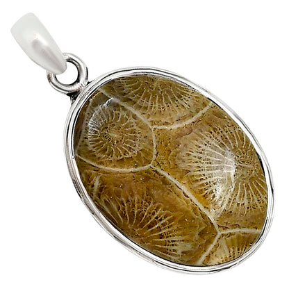 Flower Fossil Coral Pendant P-1124 SDP158767