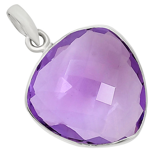 Amethyst Checker Briolette Pendant P-1053 SDP158789