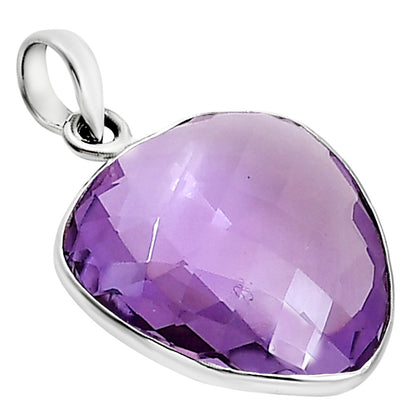 Amethyst Checker Briolette Pendant P-1053 SDP158789