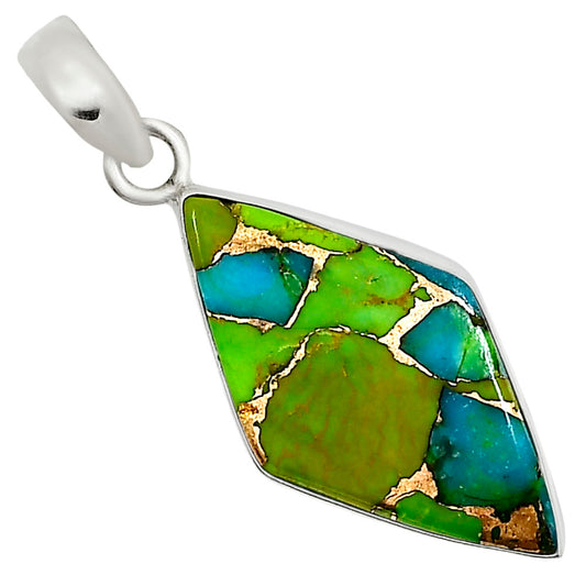 Blue Turquoise In Green Mohave Pendant P-1001 SDP158793