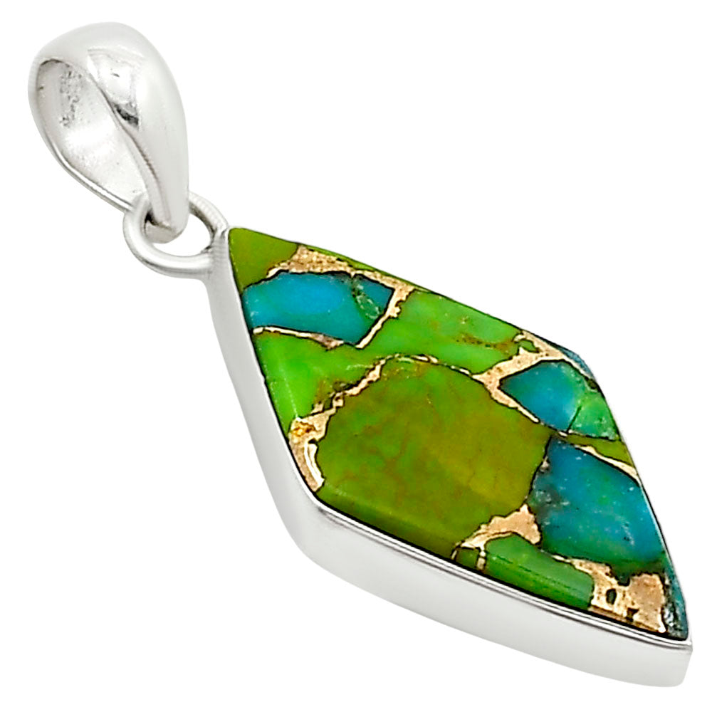 Blue Turquoise In Green Mohave Pendant P-1001 SDP158793