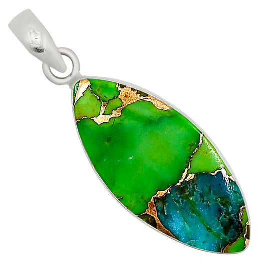 Blue Turquoise In Green Mohave Pendant P-1001 SDP158795