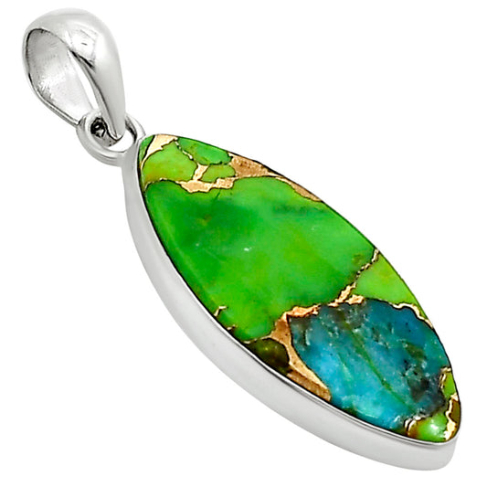Blue Turquoise In Green Mohave Pendant P-1001 SDP158795