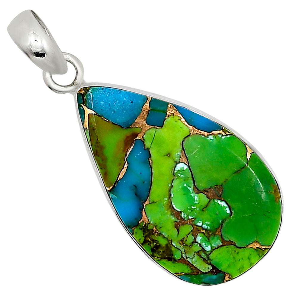 Blue Turquoise In Green Mohave Pendant P-1001 SDP158796