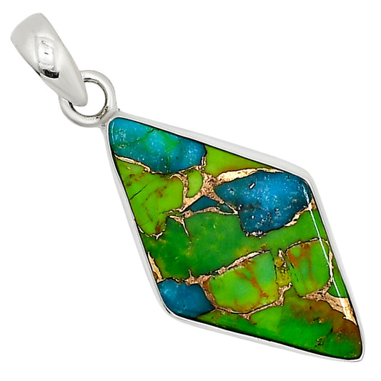 Blue Turquoise In Green Mohave Pendant P-1001 SDP158797