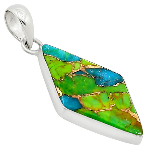 Blue Turquoise In Green Mohave Pendant P-1001 SDP158797