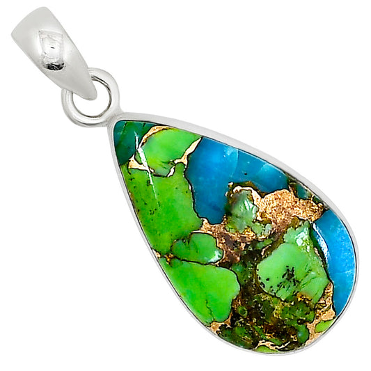 Blue Turquoise In Green Mohave Pendant P-1001 SDP158799