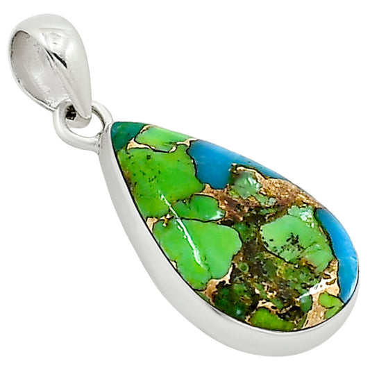Blue Turquoise In Green Mohave Pendant P-1001 SDP158799