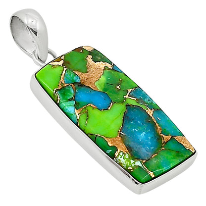 Blue Turquoise In Green Mohave Pendant P-1001 SDP158800