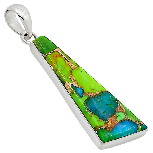 Blue Turquoise In Green Mohave Pendant P-1001 SDP158801