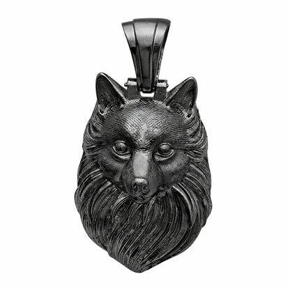 Black Oxidized 925 Sterling Silver Wolf Head Bold Pendant Jewelry SDP158853