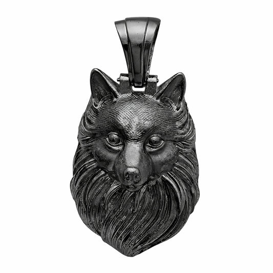 Black Oxidized 925 Sterling Silver Wolf Head Bold Pendant Jewelry SDP158853