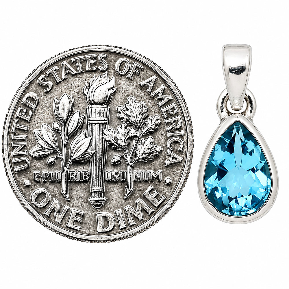 Swiss Blue Topaz Pendant P-1002 SDP158951