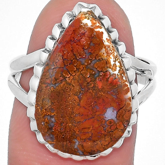Natural Red Moss Agate Ring size-8 R-1652 SDR150880