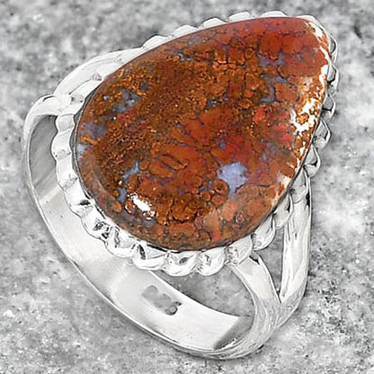 Natural Red Moss Agate Ring size-8 R-1652 SDR150880