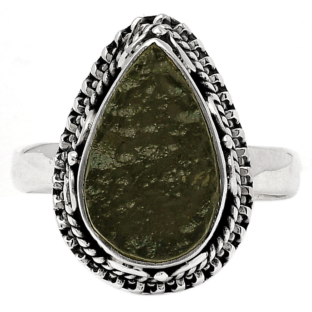 Natural Tektite Rough - Greek Ring size-7.5 R-1279 SDR151073