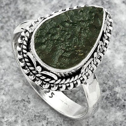 Natural Tektite Rough - Greek Ring size-7.5 R-1279 SDR151073
