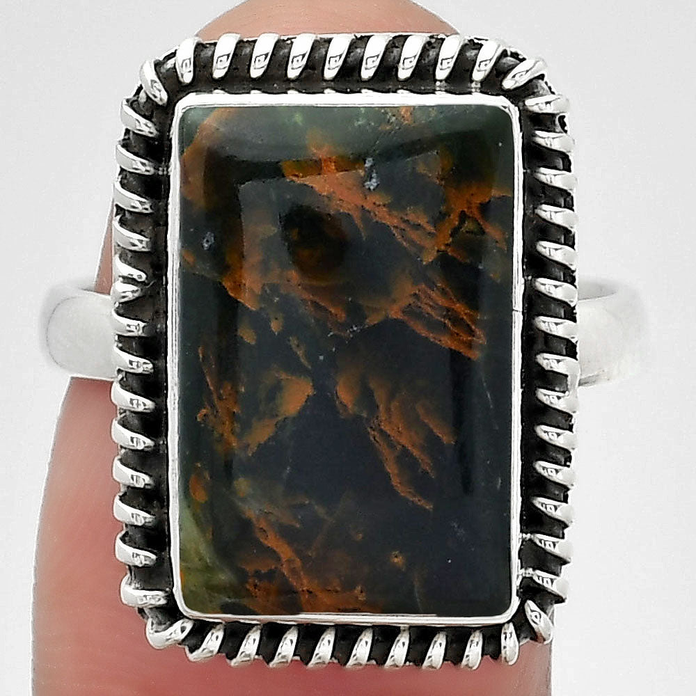 Natural Turkish Rainforest Chrysocolla Ring size-8 R-1279 SDR151110