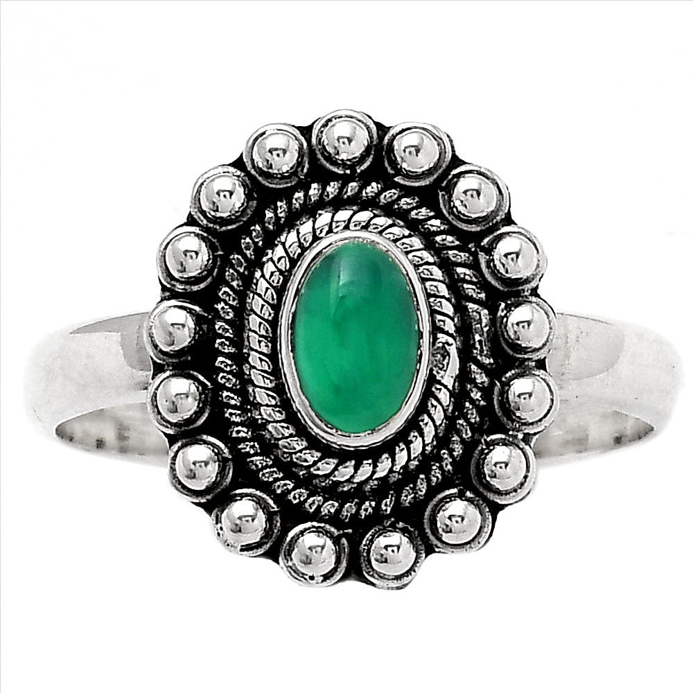 Natural Green Onyx Ring size-7.5 R-1124 SDR151195
