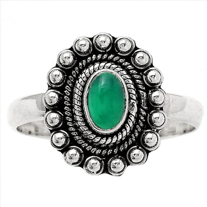 Natural Green Onyx Ring size-7.5 R-1124 SDR151195