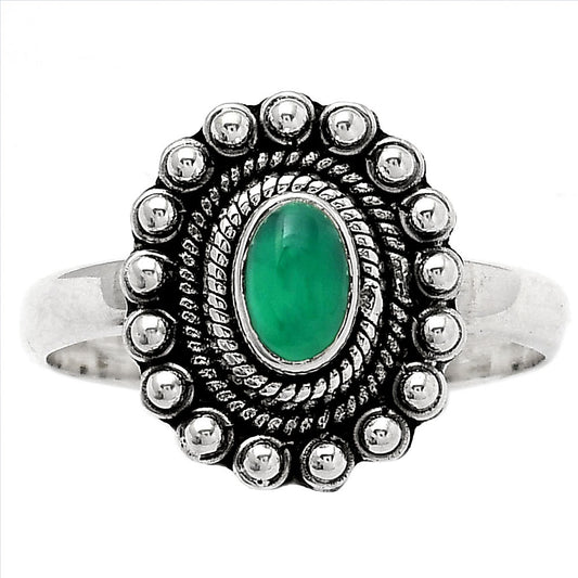 Natural Green Onyx Ring size-7.5 R-1124 SDR151195