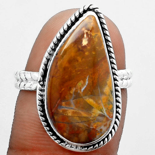 Natural Red Moss Agate Ring size-8 R-1009 SDR151604