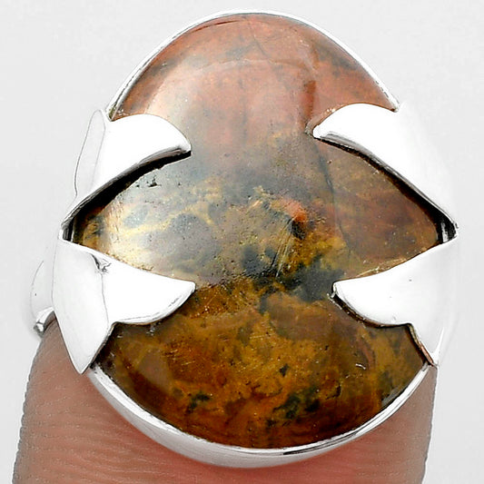 Natural Red Moss Agate Ring size-7 R-1354 SDR151630