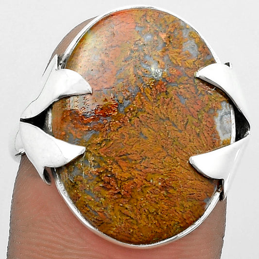 Natural Red Moss Agate Ring size-7.5 R-1354 SDR151631