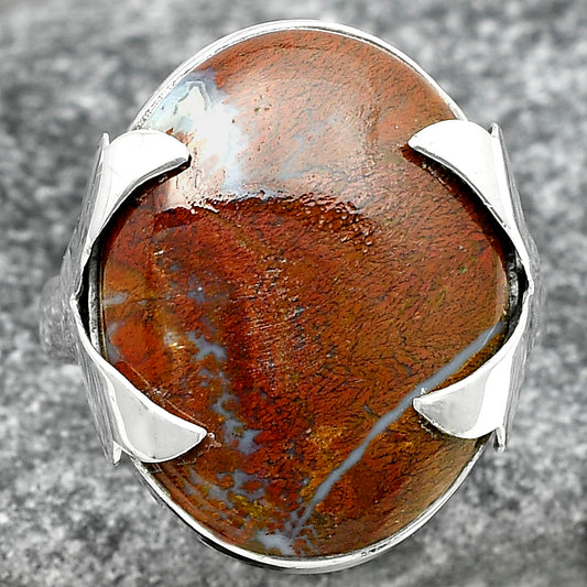 Natural Red Moss Agate Ring size-8.5 R-1354 SDR151659