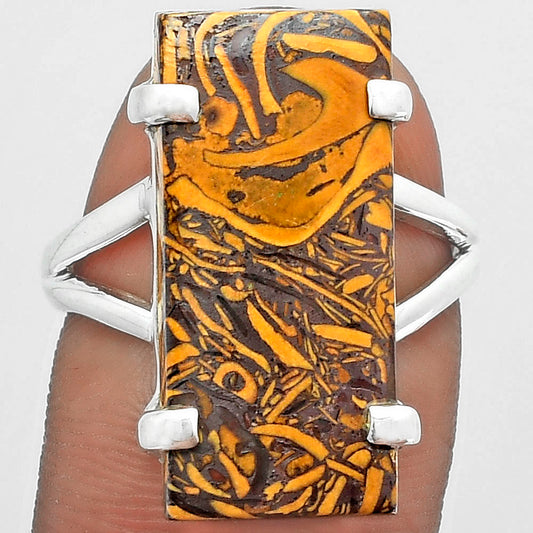 Natural Coquina Fossil Jasper India Ring size-8 R-1089 SDR151672