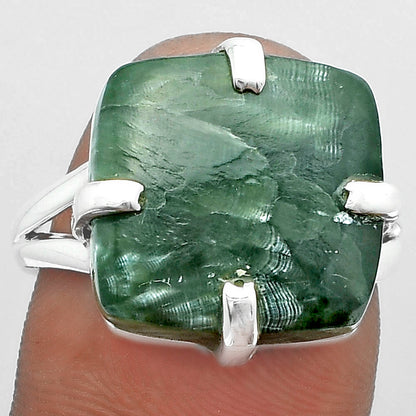 Natural Russian Seraphinite Ring size-8 R-1089 SDR151683
