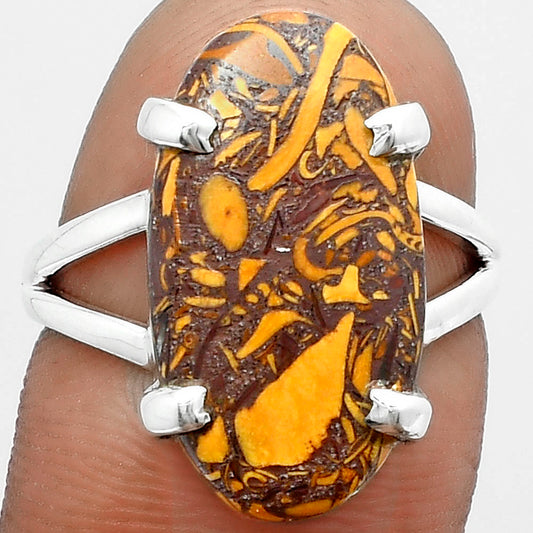Natural Coquina Fossil Jasper India Ring size-7 R-1089 SDR151711