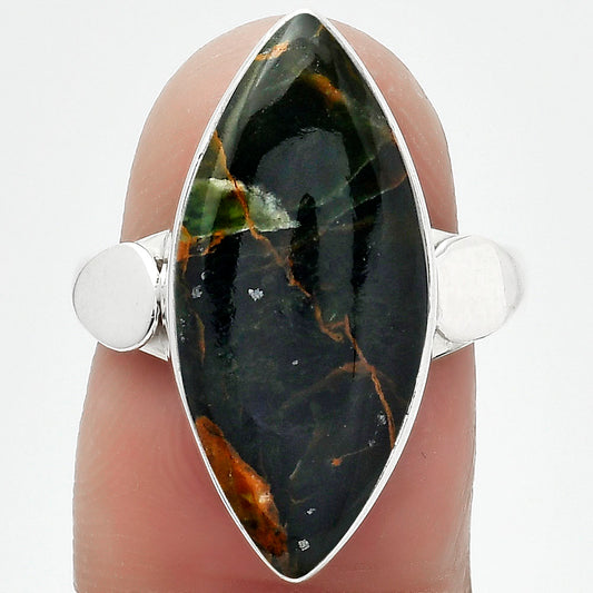 Natural Turkish Rainforest Chrysocolla Ring size-7 R-1715 SDR152091