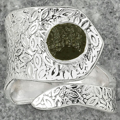 Adjustable - Tektite Rough - Greek Ring size-7 R-1374 SDR152323