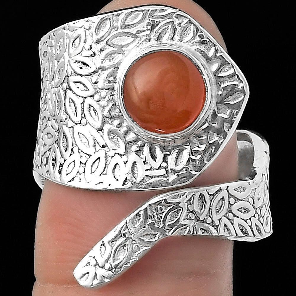 Adjustable - Natural Carnelian Ring size-7.5 R-1374 SDR152359