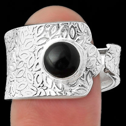 Adjustable - Black Onyx - Brazil Ring size-8 R-1381 SDR152374