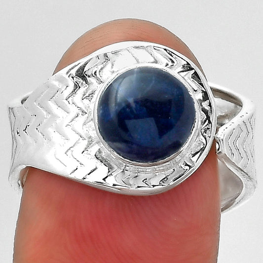 Adjustable - Natural Sodalite Ring size-7.5 R-1381 SDR152432