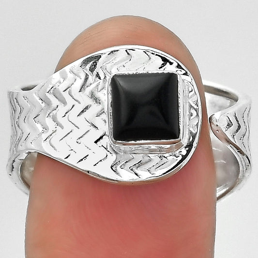 Adjustable - Black Onyx - Brazil Ring size-8.5 R-1381 SDR152463