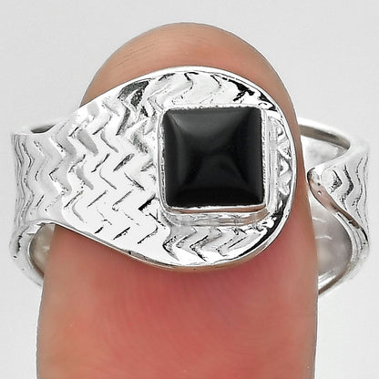 Adjustable - Black Onyx - Brazil Ring size-8.5 R-1381 SDR152463